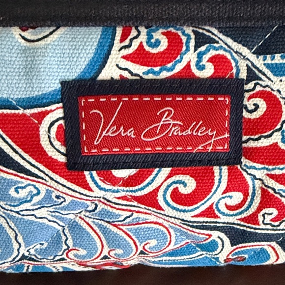 Vera Bradley Red and Blue Paisley cosmetic Pouch - Seaside Collection - Picture 4 of 5